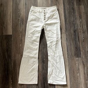 Free People White Skinny Flare Jeans